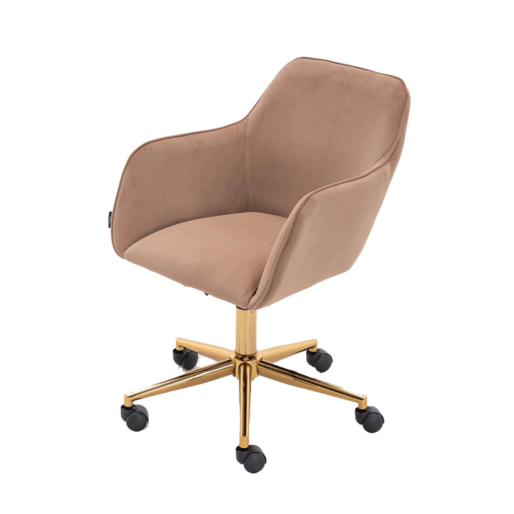 Velvet Adjustable Height Office Chair with Metal Legs and Wheels R727
