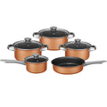 9-Piece Nonstick Copper-Clad Cookware Set with Glass Lids E530