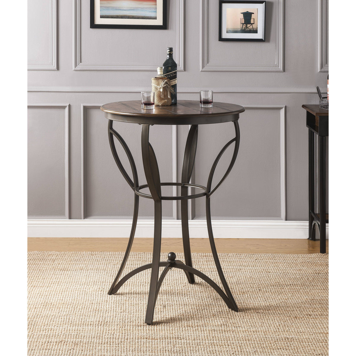 Walnut Sandy Black 3PC Bar Set Q2480