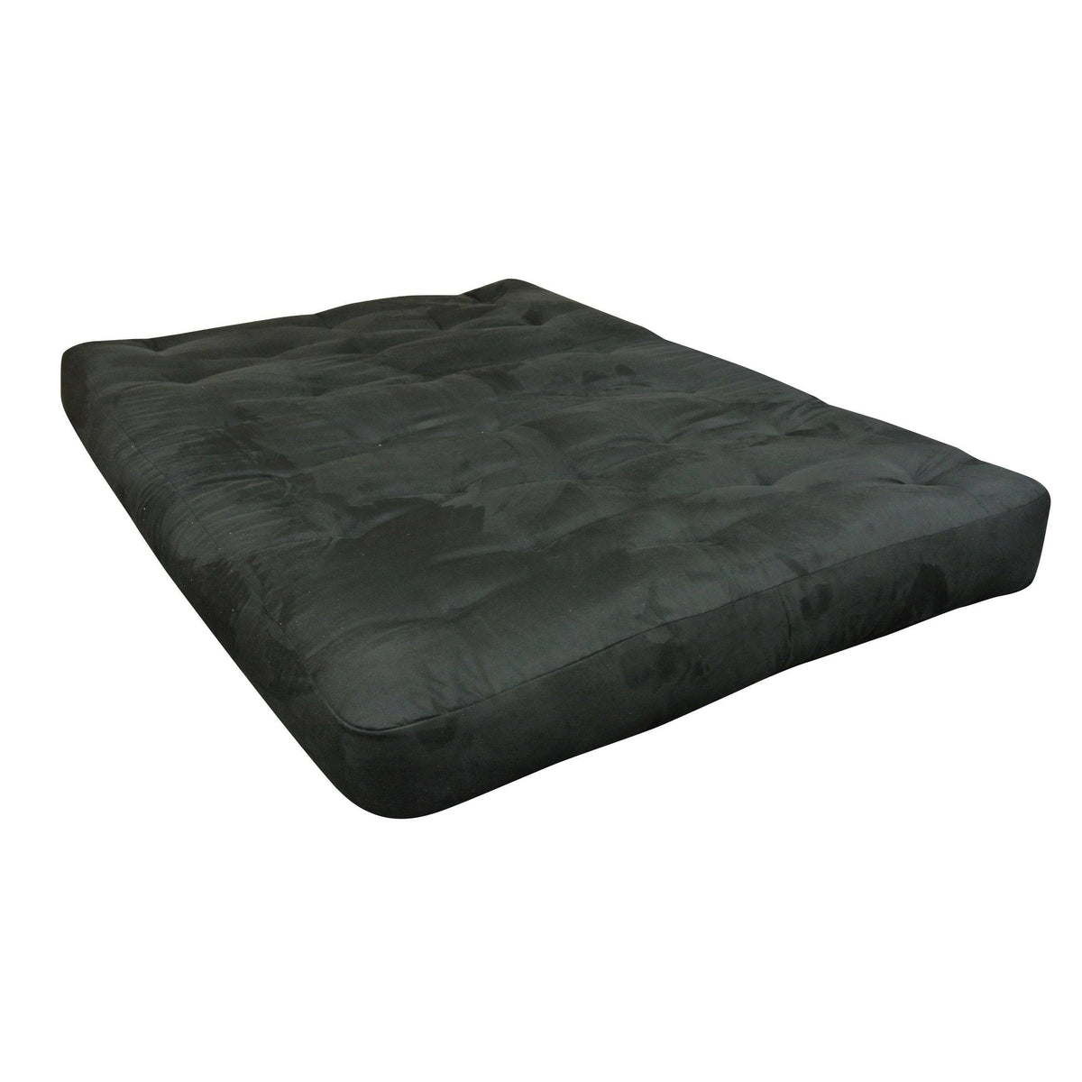 8x22 Double Foam Cotton Futon Mattress, Microfiber, Twin, Black H368745