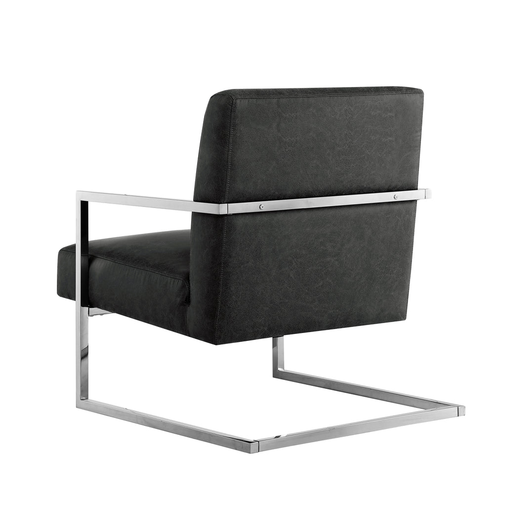 Charcoal PU Leather Accent Chair N671382