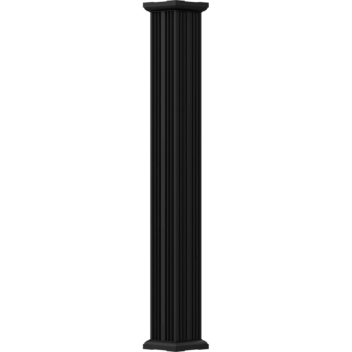 8x22 x 10& Endura-Aluminum Column, Square Shaft, Non-Tapered, Fluted, Textured Black Finish w/ Capi M15092