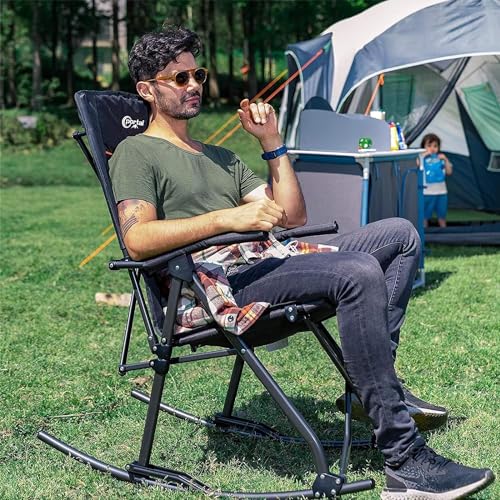 Oversized Folding Rocking Camping Chair with Carry Bag O124