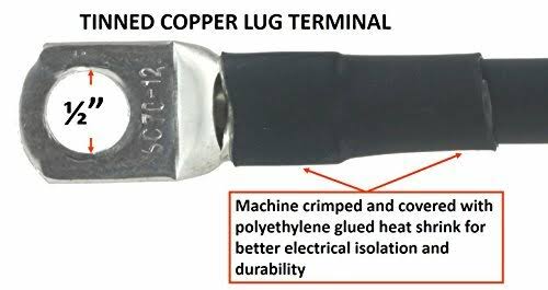 200 Amp Welding Leads Assembly Set with Terminal Lug Connector, #2 AWG Cable, 25 Feet Each Lead Z9726
