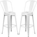 White Metal Barstool 2 Stools S235656