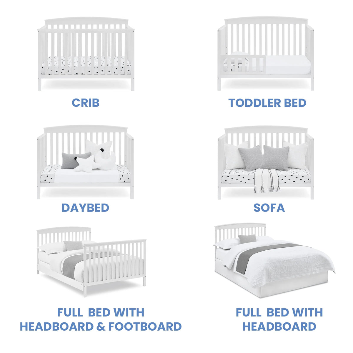 6-in-1 Convertible Baby Crib L298695