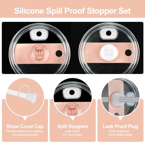 5 pcs Silicone Straw Covers Stopper Handle Charm Boot for Stanley 30&40 OZ N8755