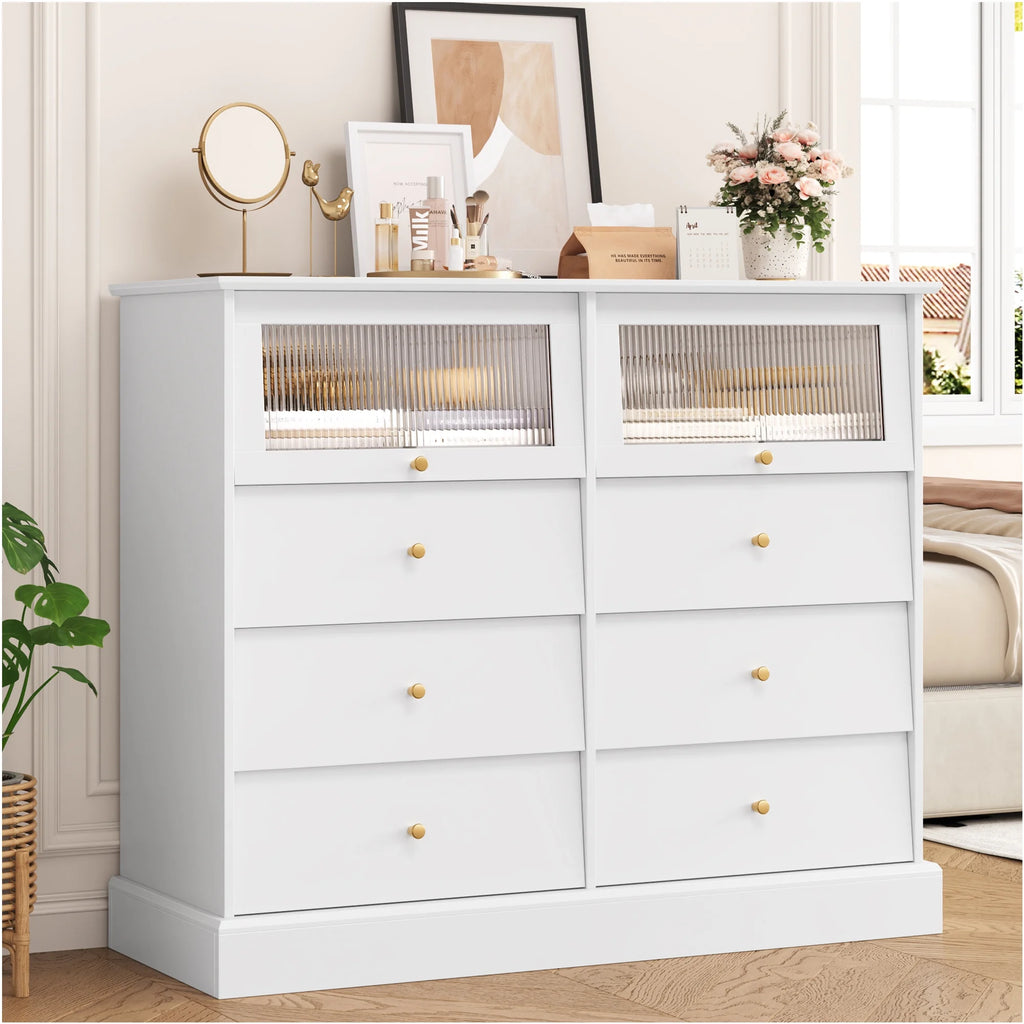 Black 8 Drawer Wood Dresser G866