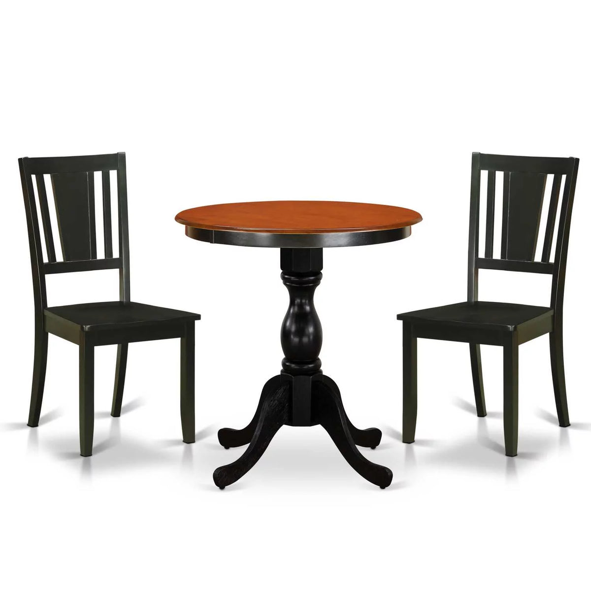 3-Piece Mid Century Modern Dining Set with Wood Table and 2 Chairs W668449