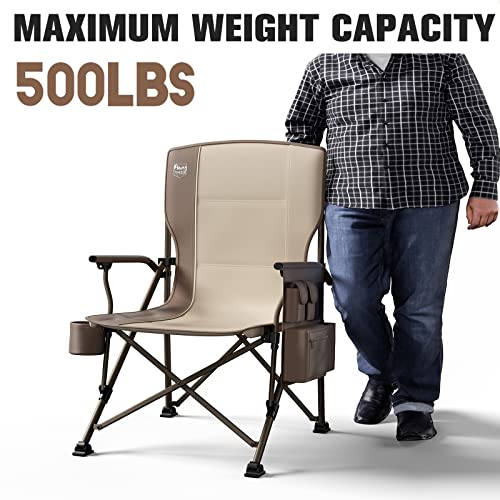 Oversized Folding Camping Chair High Back Heavy Duty with Cup Holder Side Pocket Cooler Bag C5894