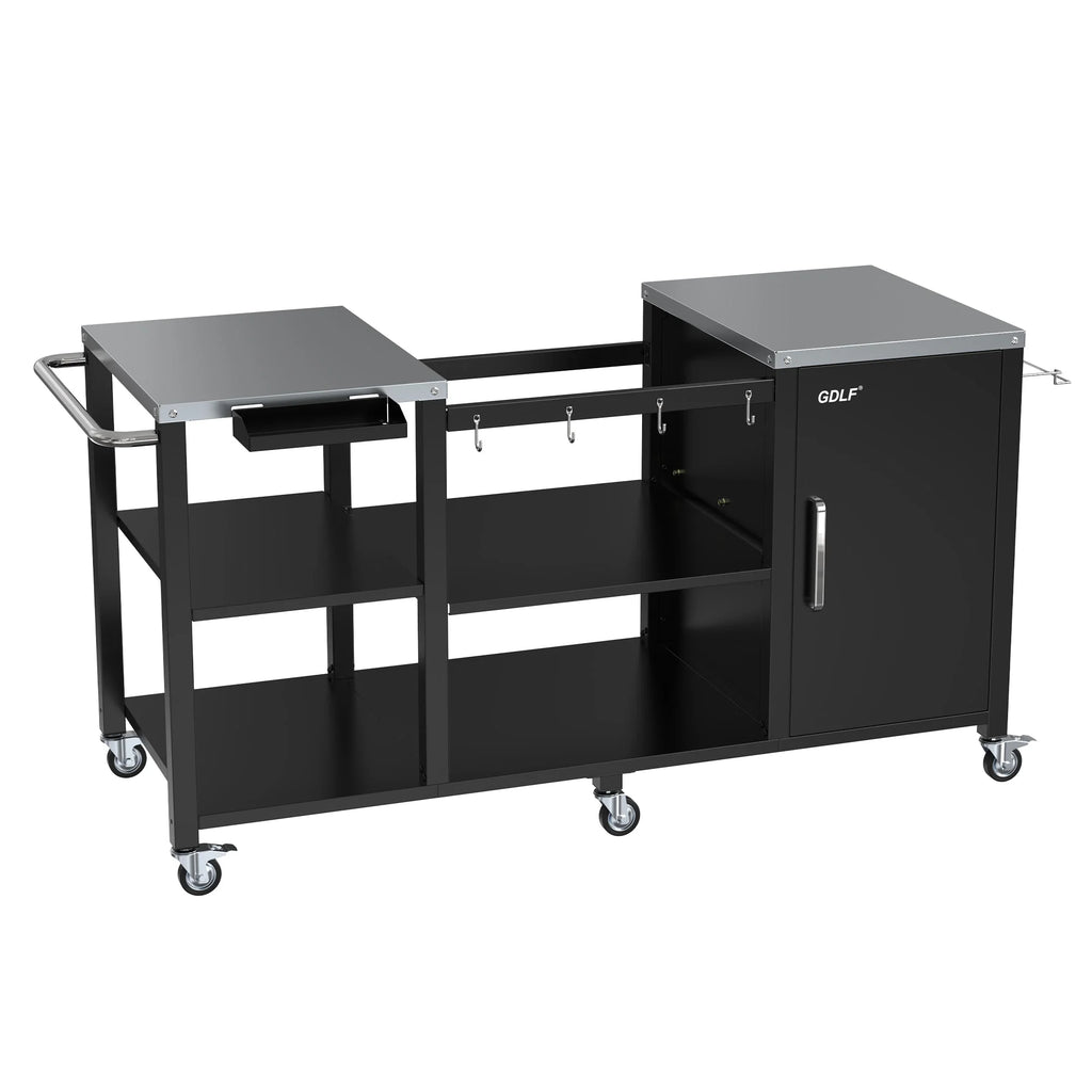 Heavy Duty Metal Grill Table with Storage Z402