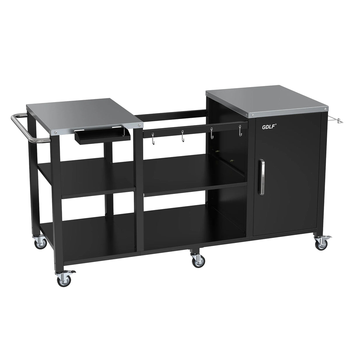 Heavy Duty Metal Grill Table with Storage Z402