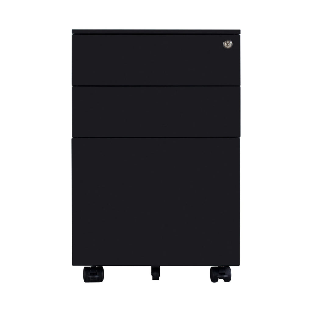 3 Drawer Black Mobile File Cabinet A583