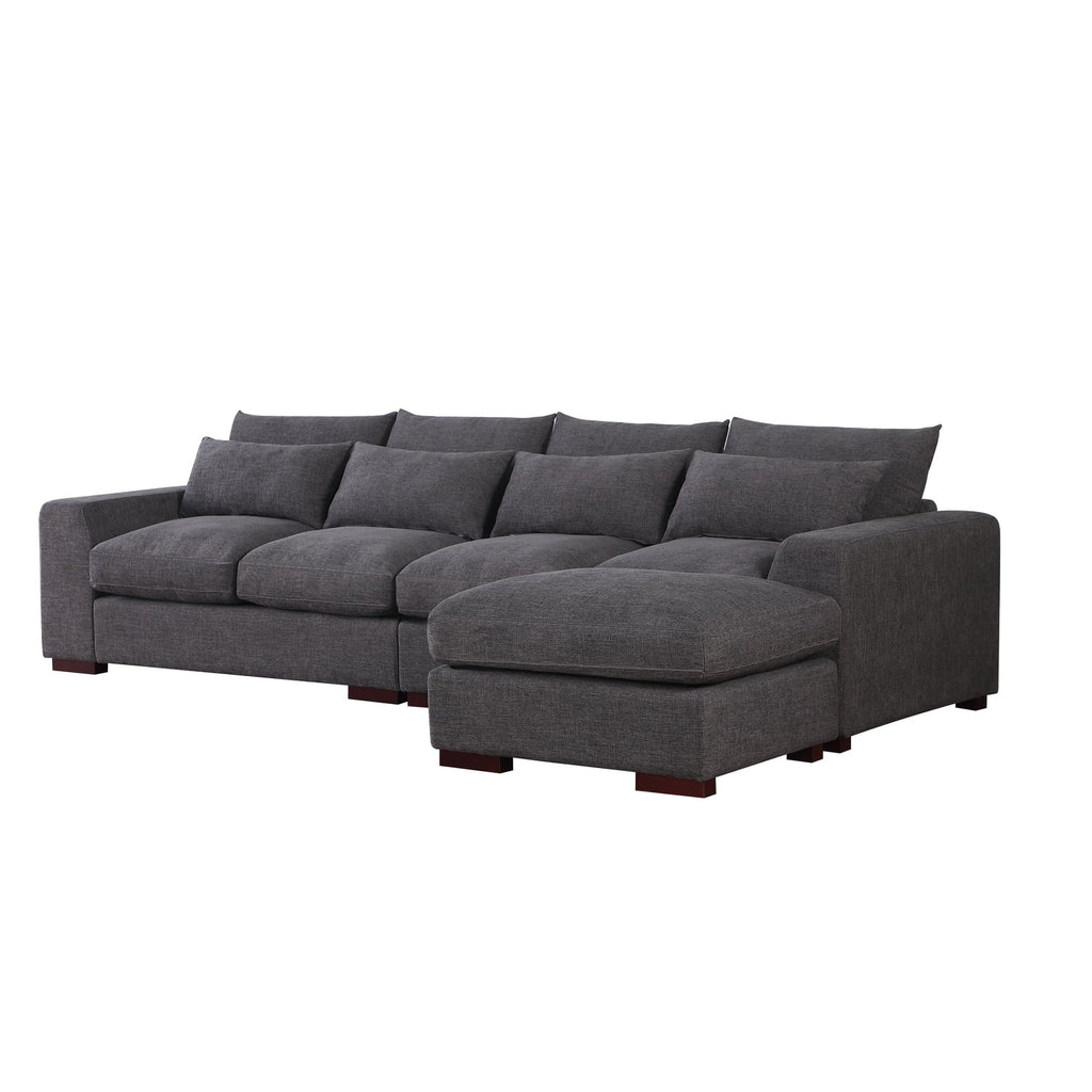 Dark Gray Fabric Modular Reversible Sectional Sofa & Ottoman Q84905