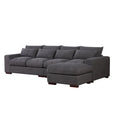 Dark Gray Fabric Modular Reversible Sectional Sofa & Ottoman Q84905