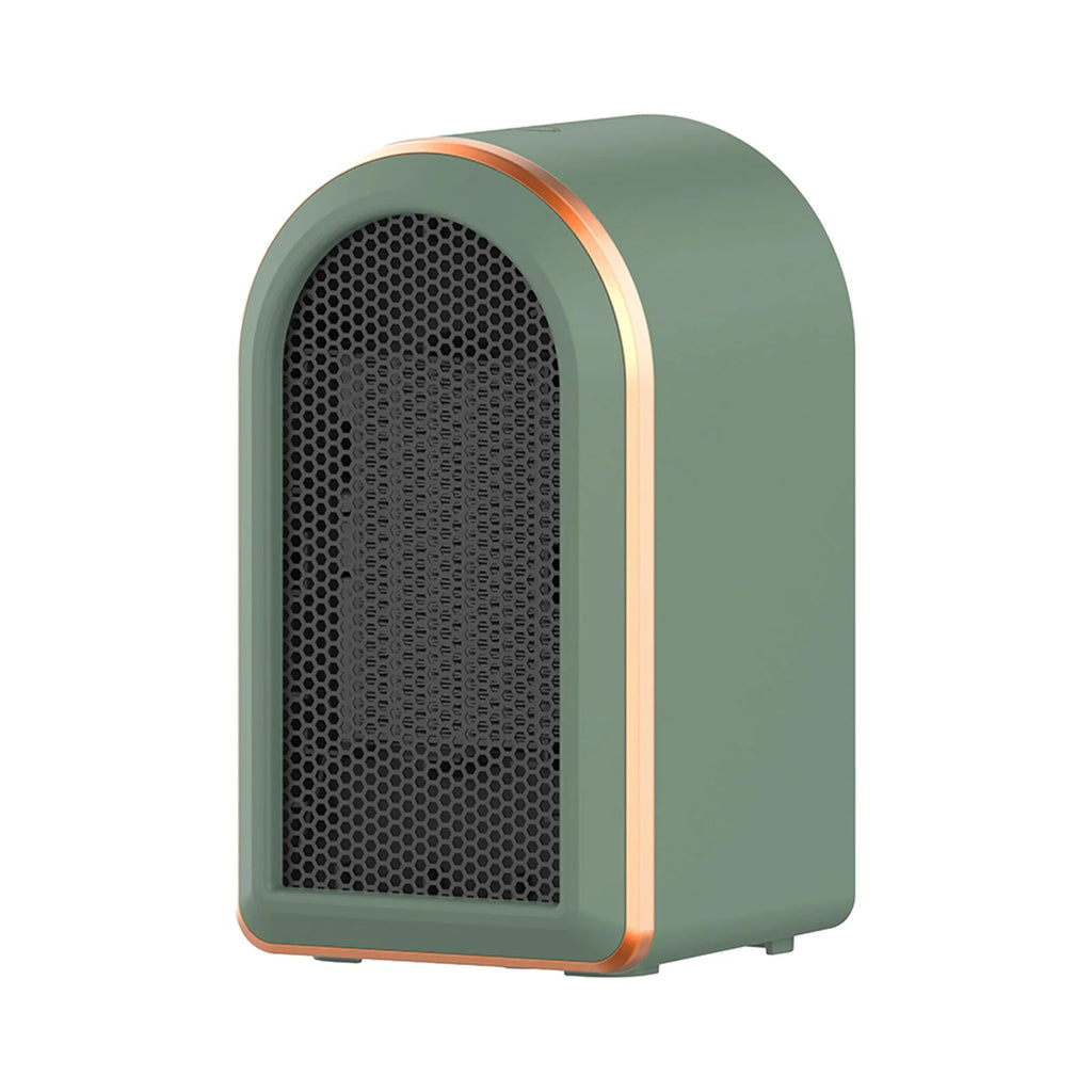 Green Mini Heater Fan with Tip Over Protection I35230