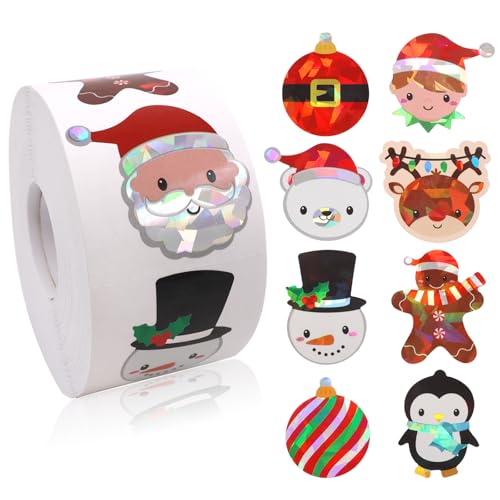 Christmas Stickers 1 Roll 500Pcs Y3616