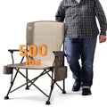 Oversized Folding Camping Chair High Back Heavy Duty with Cup Holder Side Pocket Cooler Bag C5894