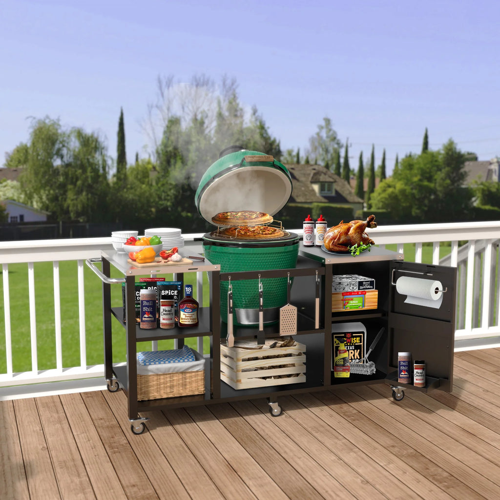 Heavy Duty Metal Grill Table with Storage Z402