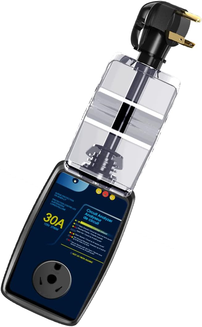 30 Amp RV Surge Protector with LED Indicator, 2100 Joules, Black V99817
