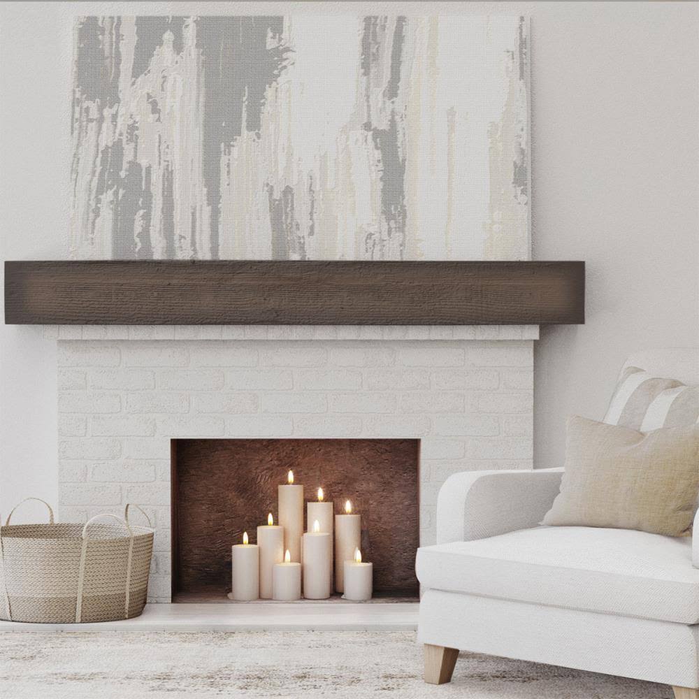 Rough Sawn Faux Wood Fireplace Mantel K600834