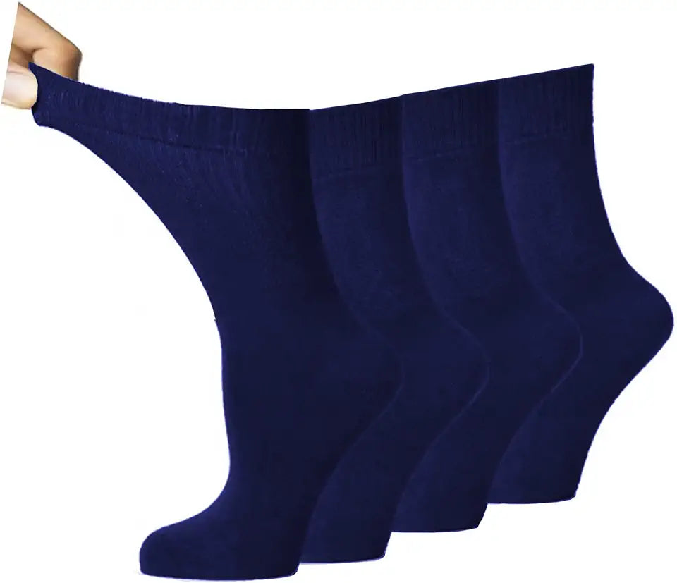 Diabetic Dress Socks Non Constricting Parliament Blue 4 Pairs C272