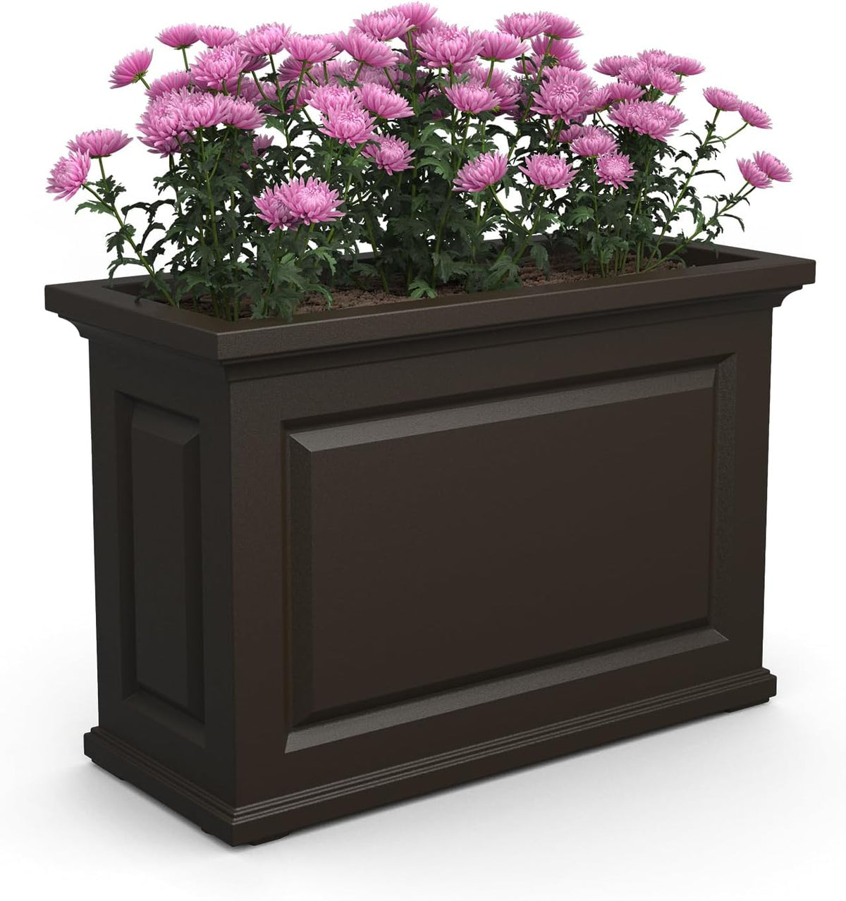 Black 36in L x 16in W x 24in H Planter with Built-in Water Reservoir M4803