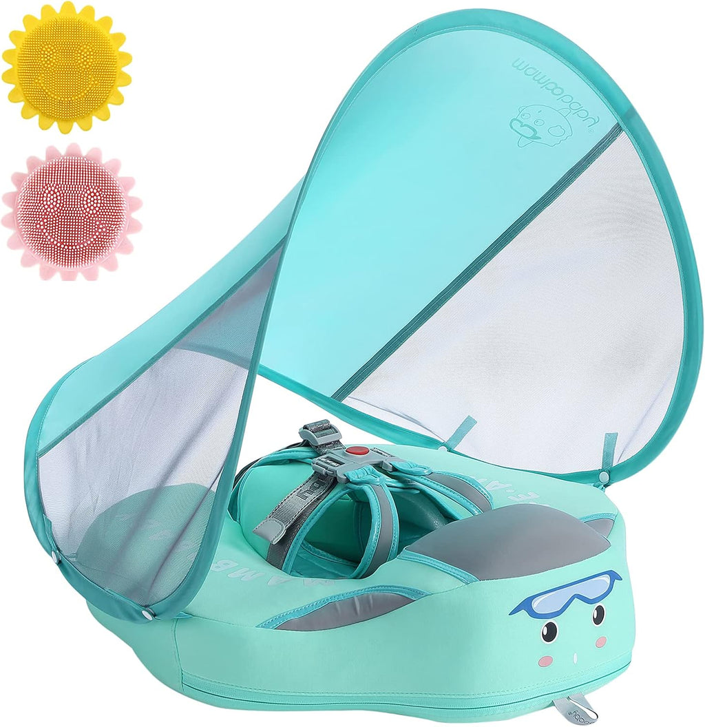 Baby Pool Float with Canopy UPF 50+, Non Inflatable N9110