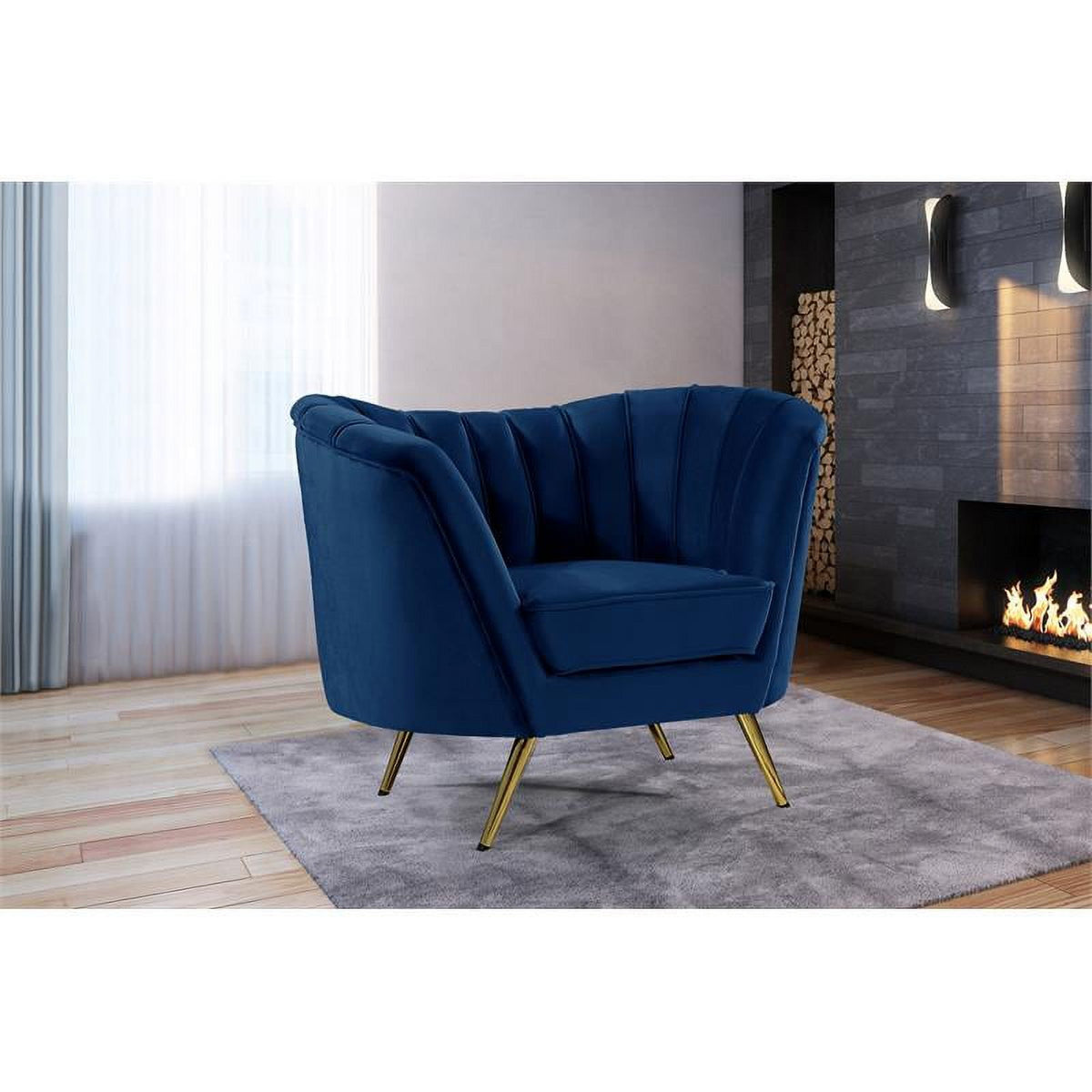 2 Piece Velvet Living Room Furniture Set with Loveseat and Accent Chair P7703