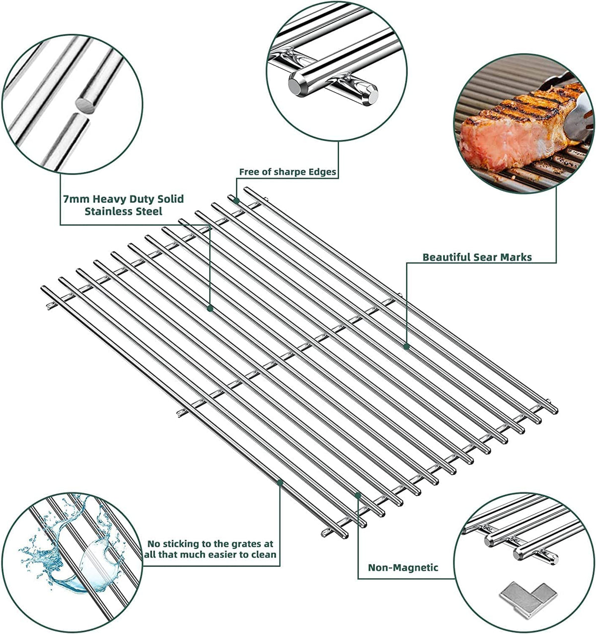 4 Pack Stainless Steel Heat Shields Tents for Gas Grill X46317