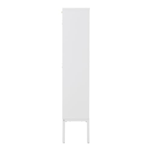 White Shoe Cabinet with 2 Drawers and Adjustable Shelf W34047