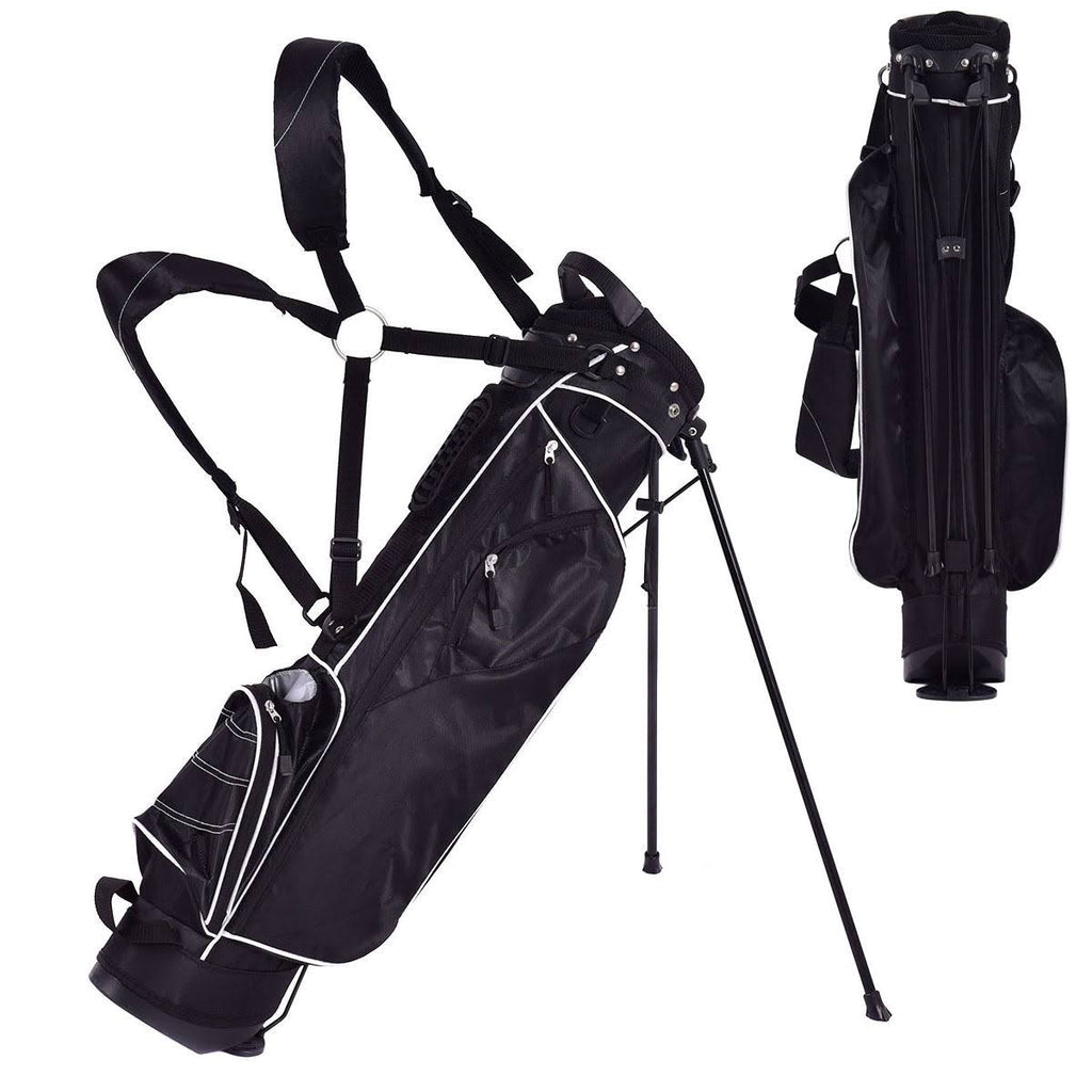 Black Golf Stand Cart Bag with 4 Way Divider V999483