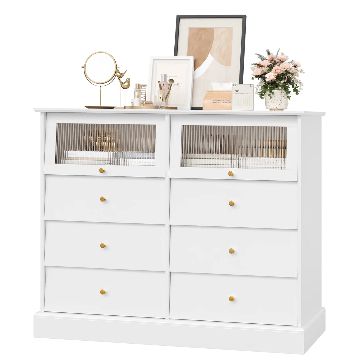 Black 8 Drawer Wood Dresser G866