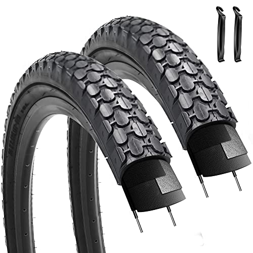 2 Pack 26" x 2.125" Beach Cruiser Bike Tires Black Wall/White Side Wall B178568