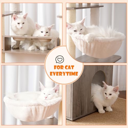 76.8-inch Wooden Cat Tree with Litter Box Enclosure and Scratching Post M619