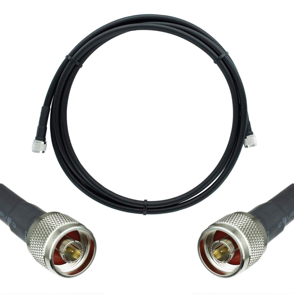 Heavy Duty Ultra Low Loss 50ohm Coaxial Cable 100ft Black N Male to N Male L92425