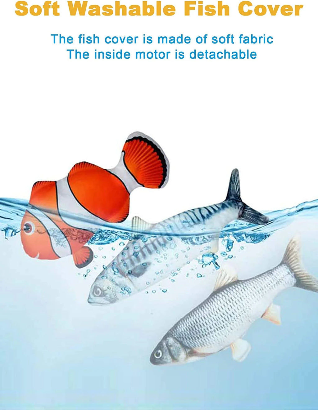 Moving Cat Kicker Fish Toy V2293