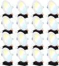 16 Pack 4 Inch Ultra Thin LED Recessed Ceiling Lights, 3000K Warm White, Dimmable 10W, 650 LM, Smooth Trim Damp Rated X373027