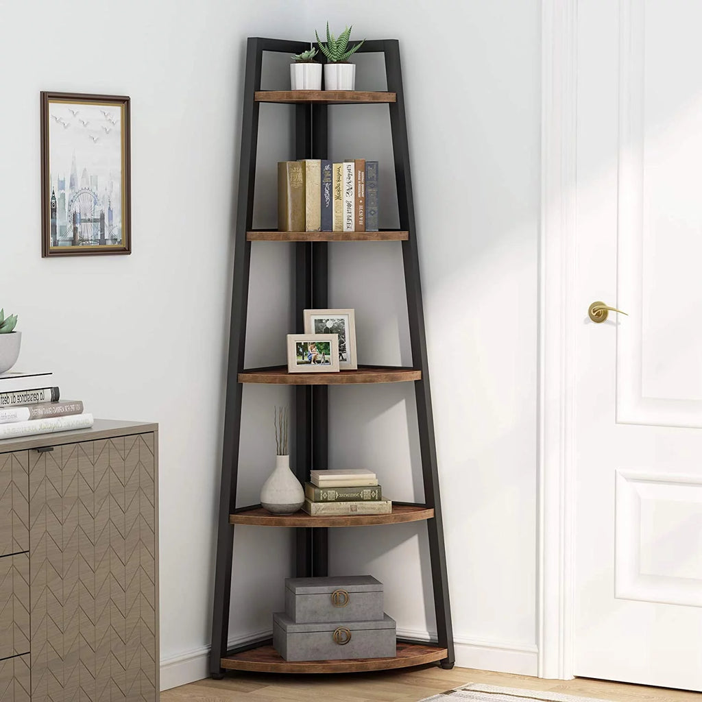 70 inch 5 Tier Corner Bookshelf E325040