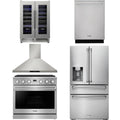 36 Gas Range, Range Hood, Refrigerator, Dishwasher and Wine Cooler O747615