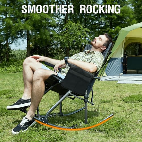 Oversized Folding Rocking Camping Chair with Carry Bag O124