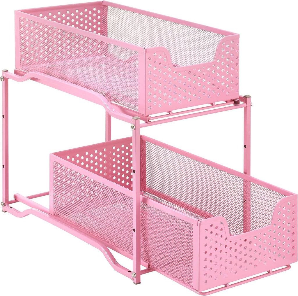 Bronze Stackable 2-Tier Under Sink Cabinet Organizer with Sliding Storage Drawer F86132