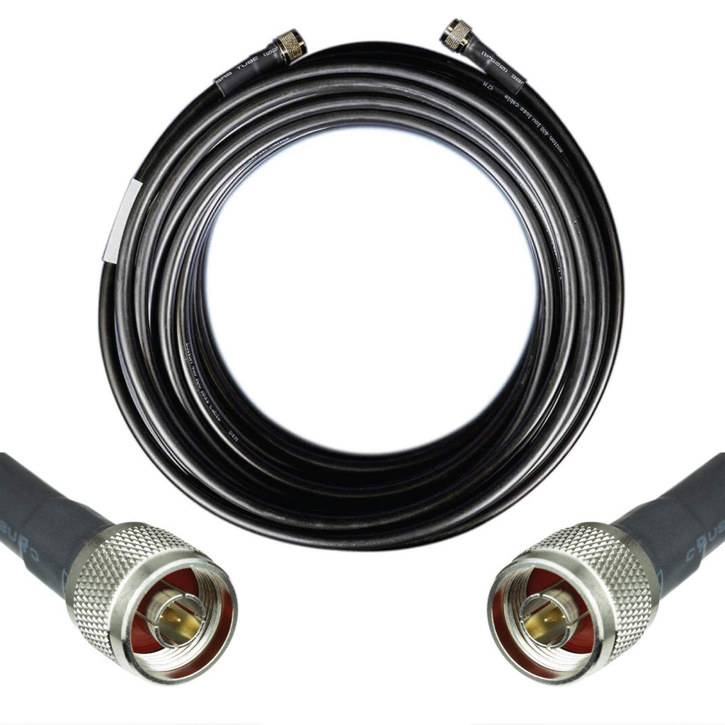 Heavy Duty Ultra Low Loss 50ohm Coaxial Cable 100ft Black N Male to N Male L92425
