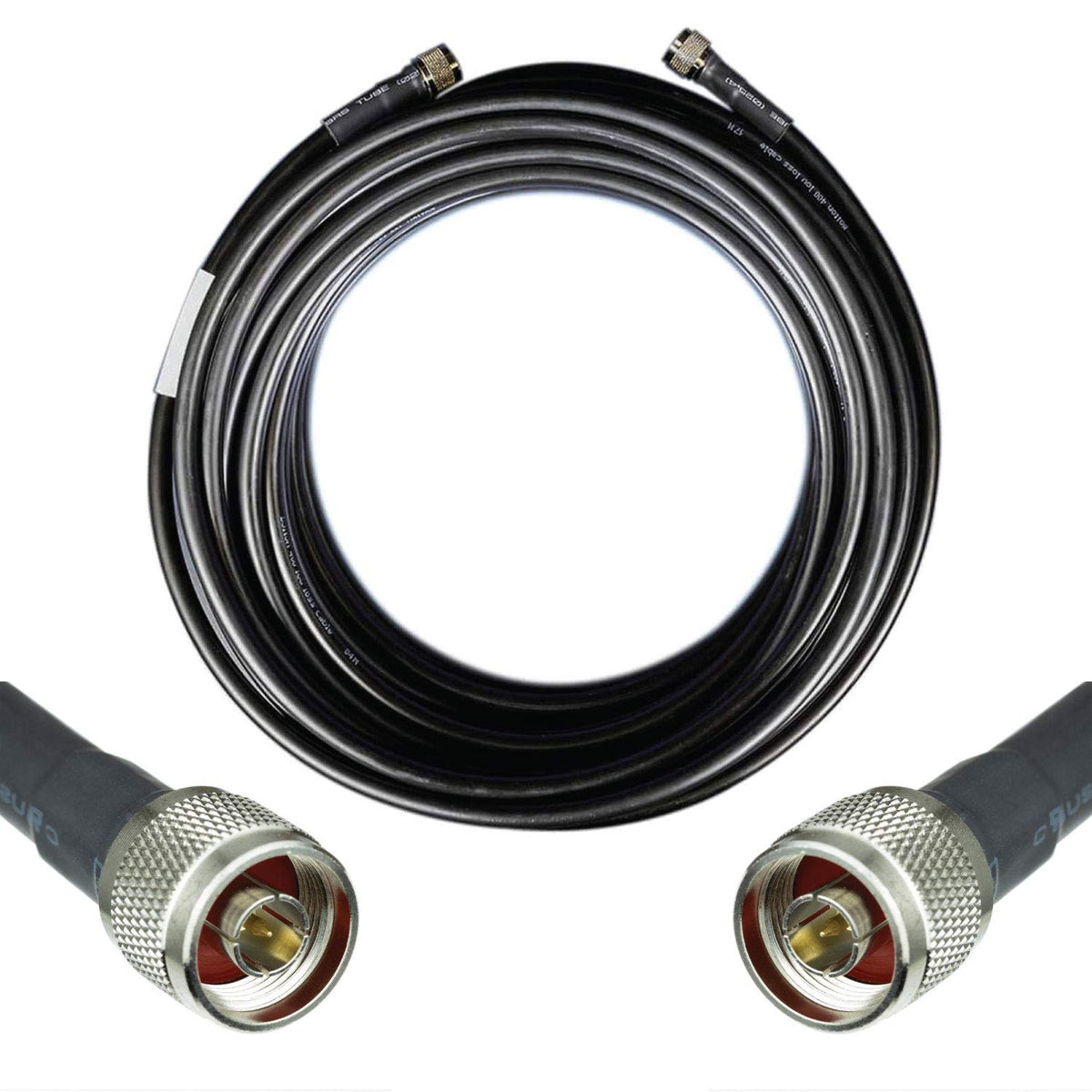 Heavy Duty Ultra Low Loss 50ohm Coaxial Cable 100ft Black N Male to N Male L92425