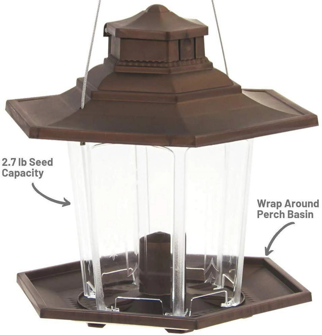 Brown Gazebo Wild Bird Feeder C851185