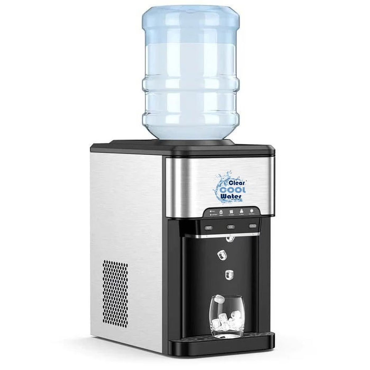 3 in 1 Countertop Water Cooler Dispenser Ice Maker with Ice Block 44 lb Ice Storage V478