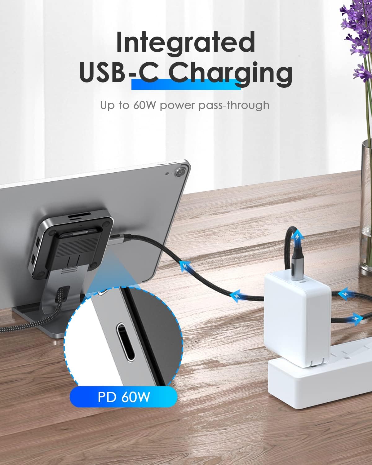 USB C Hub with 4K HDMI, SD Card Reader, USB 3.0 & 60W PD, Black E84880