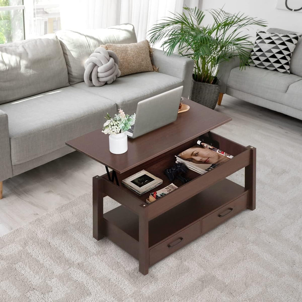 2 Drawer Lift Top Coffee Table Espresso S443015