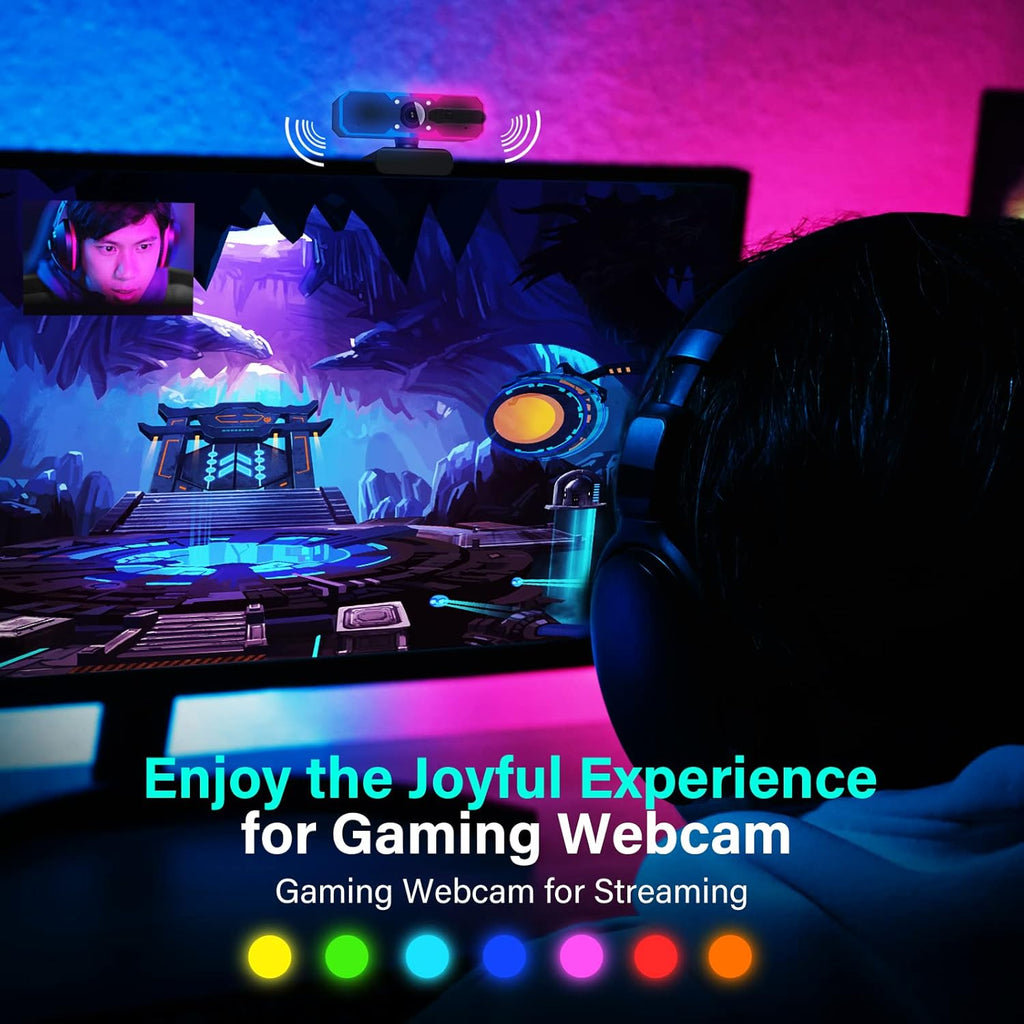 HD 1080p Webcam with Light and Microphone C43182