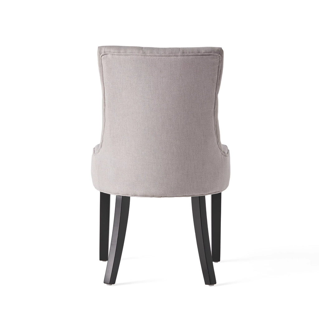 Light Grey Fabric Dining Chair Set of 2 F9993